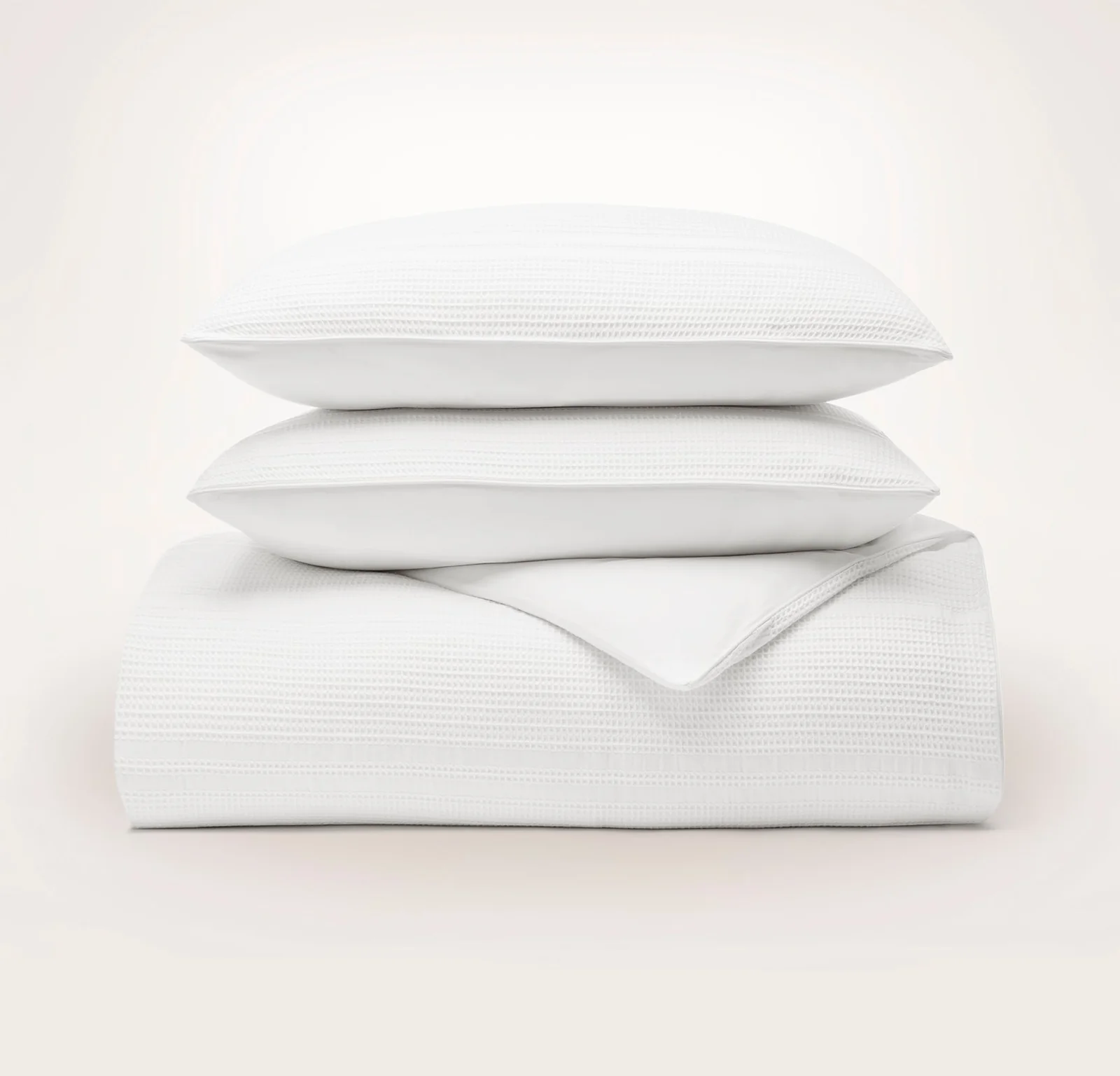 Waffle Duvet Set - White